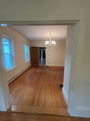 Chandelier, Empty room, Interior, Wood Texture Flooring