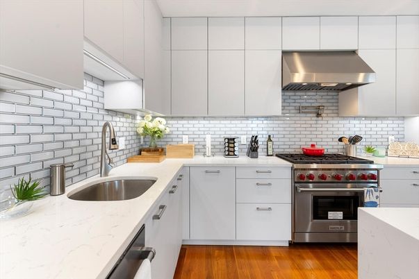 Interior, Kitchen, Stainless Steel Appliances, Wood Texture Flooring