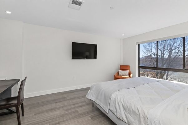 Bedroom, Home Office, Interior, Recessed Lighting, Wood Texture Flooring