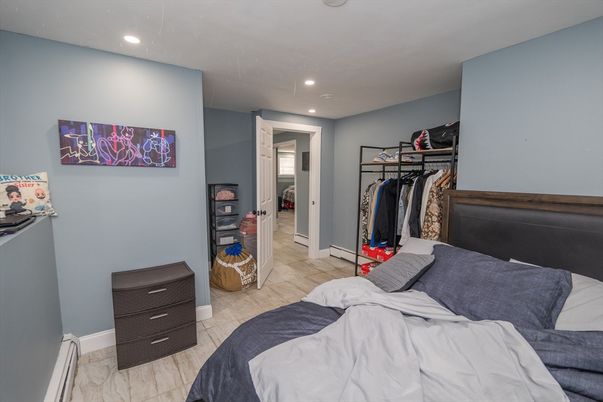 Bedroom, Interior, Marble, Recessed Lighting