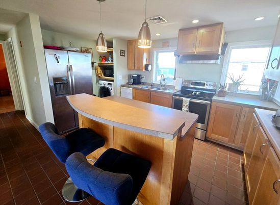 Interior, Kitchen, Pendant Lights, Recessed Lighting, Stainless Steel Appliances