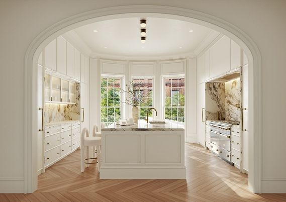 Interior, Kitchen, Recessed Lighting, Wood Texture Flooring