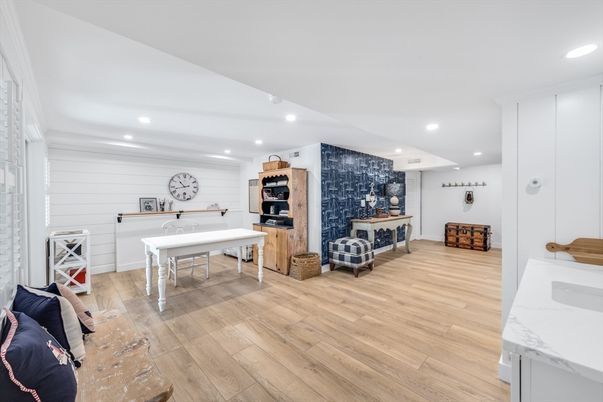 Game Room, Interior, Recessed Lighting, Wood Texture Flooring