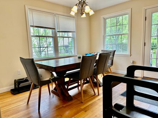 Chandelier, Dining room, Interior, Wood Texture Flooring
