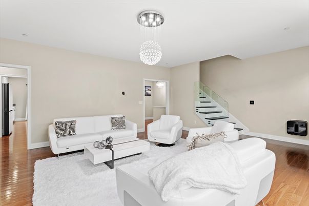 Interior, Living room, Pendant Lights, Wood Texture Flooring