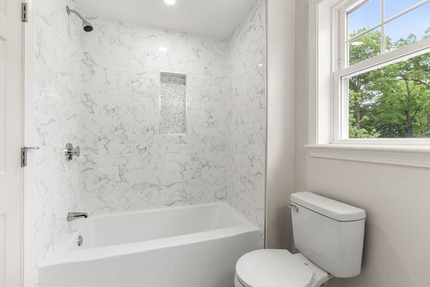 Bathroom, Interior, Marble Walls, Recessed Lighting
