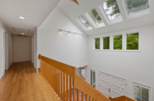 Glass Ceilings, Interior, Recessed Lighting, Wood Texture Flooring