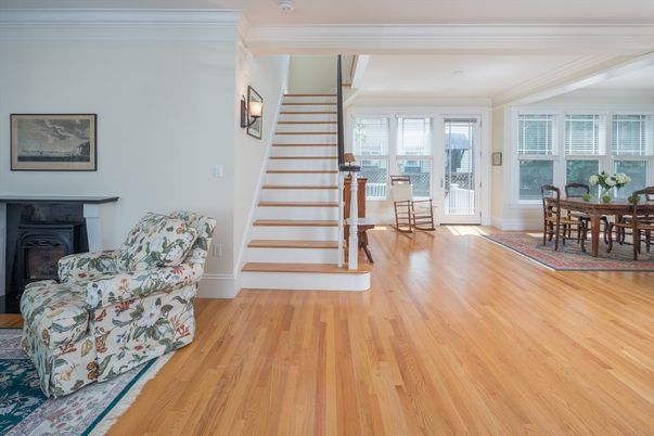 Dining room, Fireplace, Interior, Wood Texture Flooring