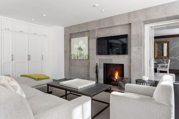 Fireplace, Interior, Living room, Recessed Lighting