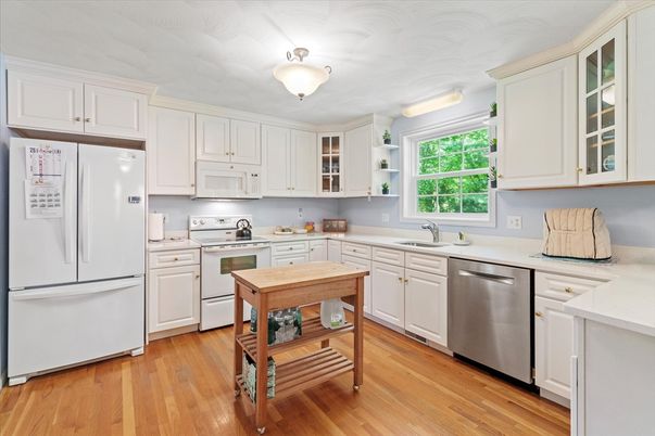 Interior, Kitchen, Stainless Steel Appliances, Wood Texture Flooring