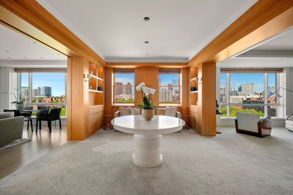 Dining room, Interior, Living room, Recessed Lighting, Wooden Walls