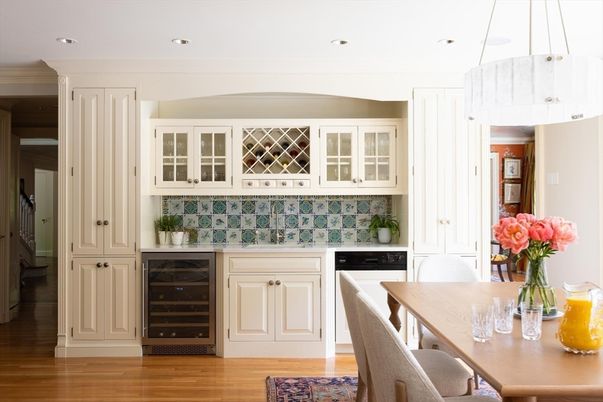 Dining room, Interior, Kitchen, Recessed Lighting, Wood Texture Flooring