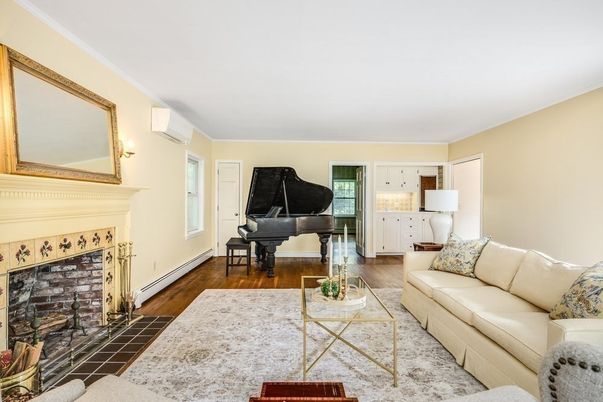 Fireplace, Interior, Living room, Piano, Wood Texture Flooring
