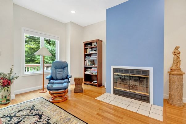 Fireplace, Interior, Recessed Lighting, Wood Texture Flooring