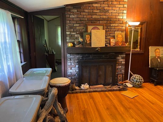 Fireplace, Interior, Stone Walls, Wood Texture Flooring