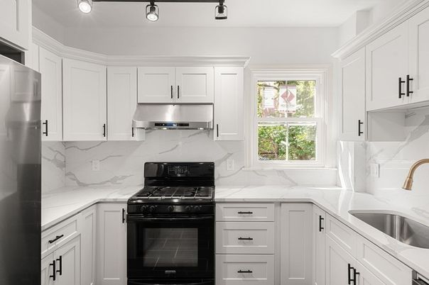 Interior, Kitchen, Marble Walls, Stainless Steel Appliances