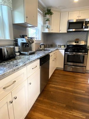 Interior, Kitchen, Stainless Steel Appliances, Wood Texture Flooring