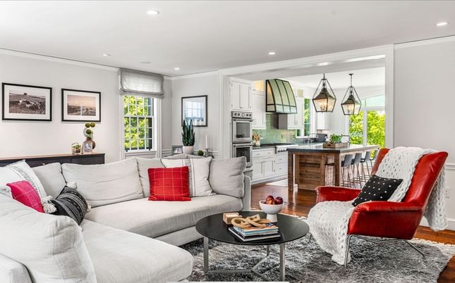 Interior, Kitchen, Living room, Pendant Lights, Recessed Lighting, Stainless Steel Appliances, Wood Texture Flooring
