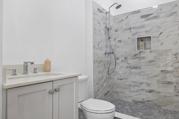 Bathroom, Glass Shower, Interior, Marble Walls
