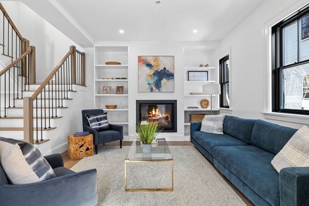 Fireplace, Interior, Living room, Recessed Lighting