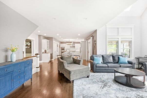 Interior, Kitchen, Living room, Pendant Lights, Recessed Lighting, Stainless Steel Appliances, Wood Texture Flooring