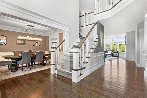 Chandelier, Dining room, Interior, Wood Texture Flooring