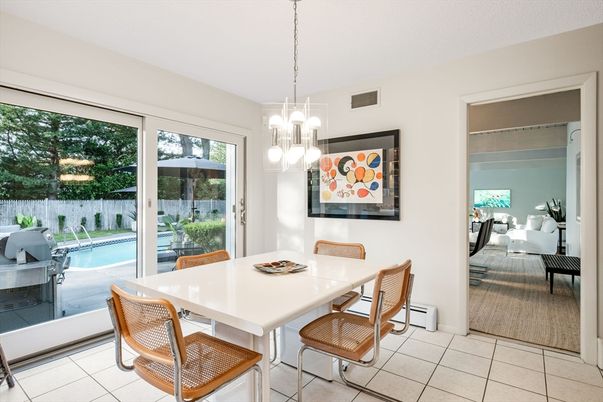 Dining room, Interior, Pendant Lights, Pool