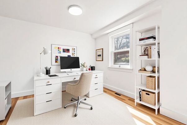 Home Office, Interior, Wood Texture Flooring