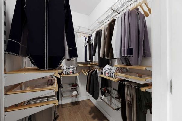 Interior, Walk-in Closets, Wood Texture Flooring