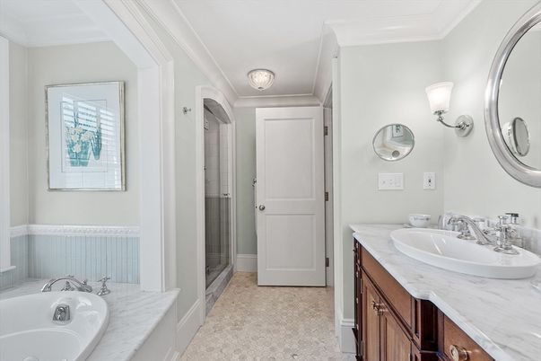 Bathroom, Dual Sink Vanities, Glass Shower, Interior