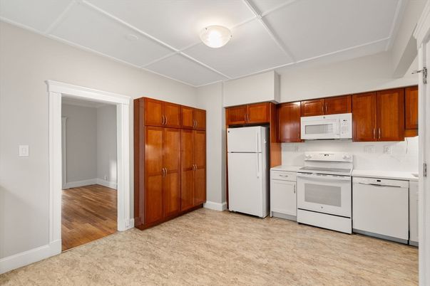 Interior, Kitchen, Stainless Steel Appliances, Wood Texture Flooring