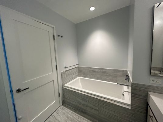 Bathroom, Interior, Recessed Lighting, Wood Texture Flooring