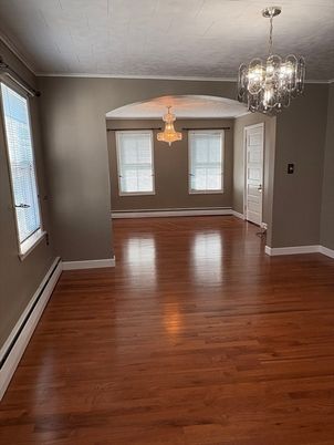 Chandelier, Empty room, Interior, Wood Texture Flooring