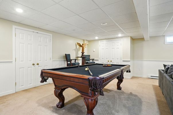 Billiard Table, Game Room, Interior, Recessed Lighting