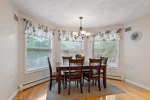 Chandelier, Dining room, Interior, Wood Texture Flooring
