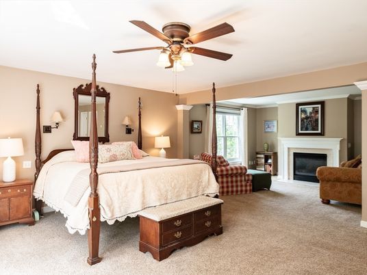 Bedroom, Fireplace, Interior