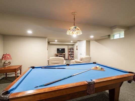 Billiard Table, Game Room, Interior, Pendant Lights, Recessed Lighting