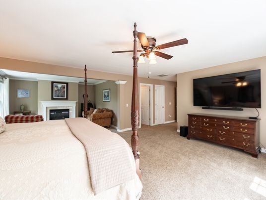 Bedroom, Fireplace, Interior