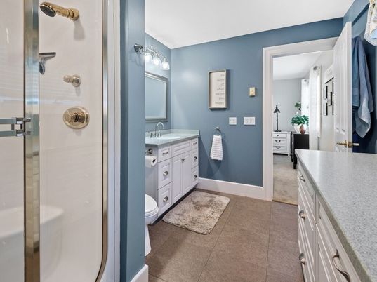 Bathroom, Dual Sink Vanities, Glass Shower, Interior