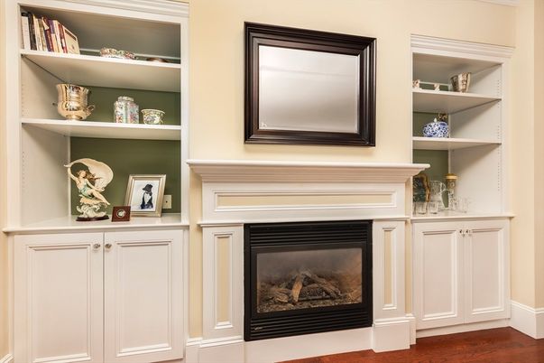 Fireplace, Interior, Wood Texture Flooring