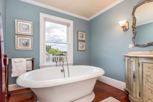 Bathroom, Free Standing Baths, Interior, Wood Texture Flooring