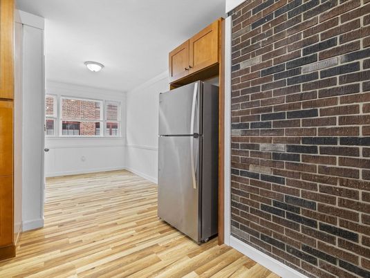 Interior, Kitchen, Stone Walls, Wood Texture Flooring