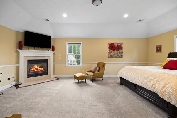 Bedroom, Fireplace, Interior, Recessed Lighting