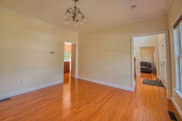 Chandelier, Empty room, Interior, Wood Texture Flooring