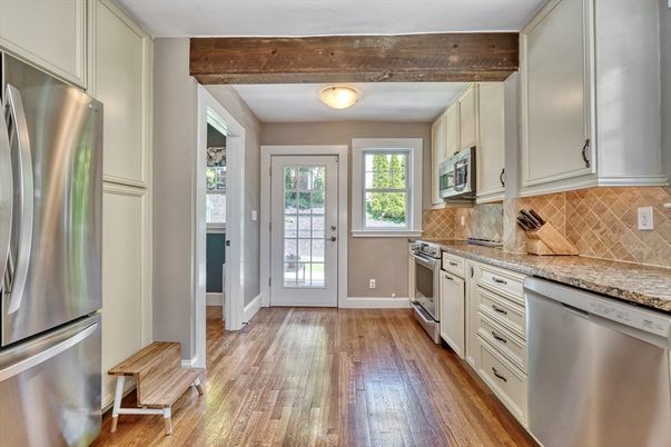 Interior, Kitchen, Stainless Steel Appliances, Wood Texture Flooring