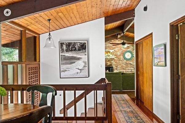 Interior, Pendant Lights, Stone Walls, Wooden Beams, Wooden Ceilings, Wood Texture Flooring