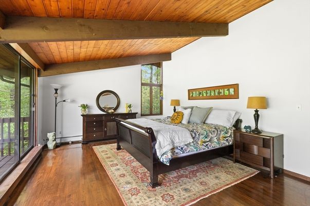 Bedroom, Interior, Wooden Beams, Wooden Ceilings, Wood Texture Flooring