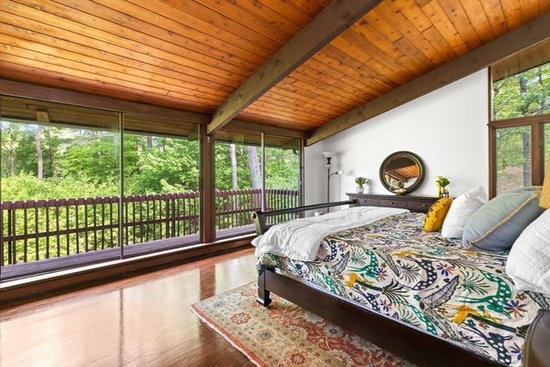 Bedroom, Interior, Wooden Beams, Wooden Ceilings, Wood Texture Flooring