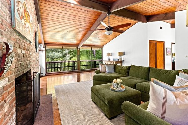 Fireplace, Interior, Living room, Stone Walls, Wooden Beams, Wooden Ceilings, Wood Texture Flooring