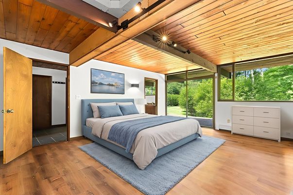 Bedroom, Interior, Wooden Ceilings, Wood Texture Flooring